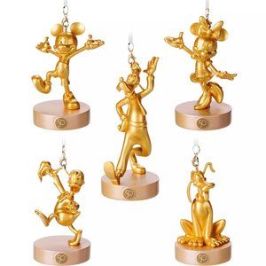 walt disney world 50th anniversary magic kingdom gold ornament set fab 5